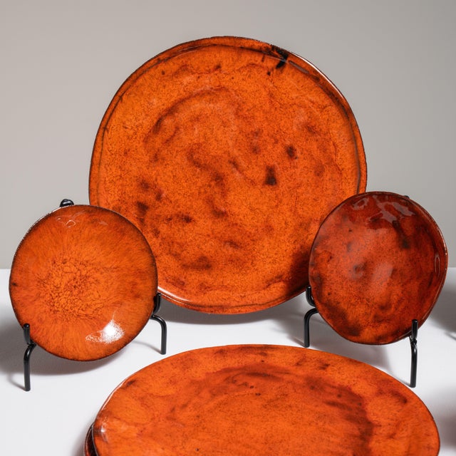 1970s Germany Burnt Orange Ceramic Dinnerware Set For Sale - Image 15 of 15