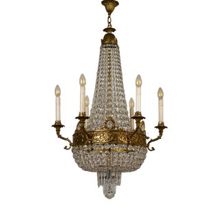 Empire Style Hot Air Balloon 6-Light Chandelier, 1960s For Sale