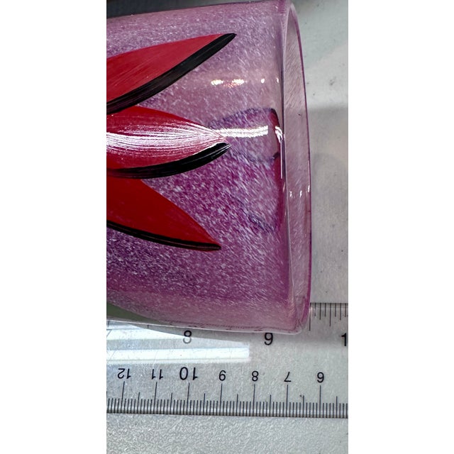 Late 20th Century Kosta Boda “Tulipa” Hand-Painted Art Glass Goblets by Ulrica Hydman-Vallien – Pair For Sale - Image 14 of 18