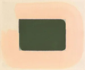Contemporary Color Field Abstract Pink & Dark Green Print, Emily Keating Snyder, 16 X 20 Unframed Print