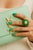Late 20th Century Bochic “Orient” Vintage Emeralds & Fire Opal Ring Set In 18K Gold & Silver For Sale - Image 5 of 10