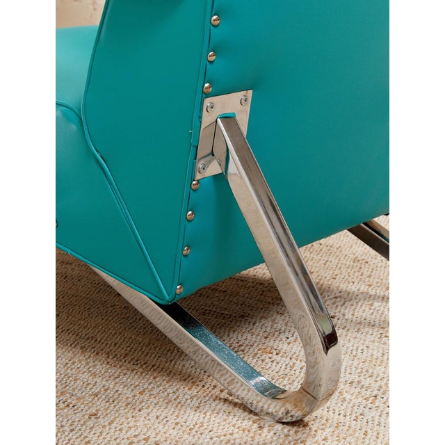 1960’s Turquoise Lounge Chair For Sale - Image 11 of 11