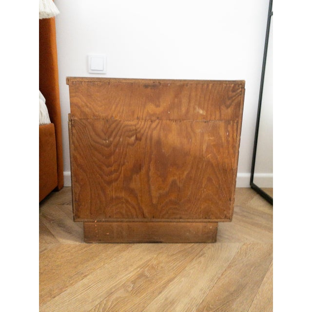 Wood Art Deco Walnut Bedside Table, Poland, 1930s For Sale - Image 7 of 12