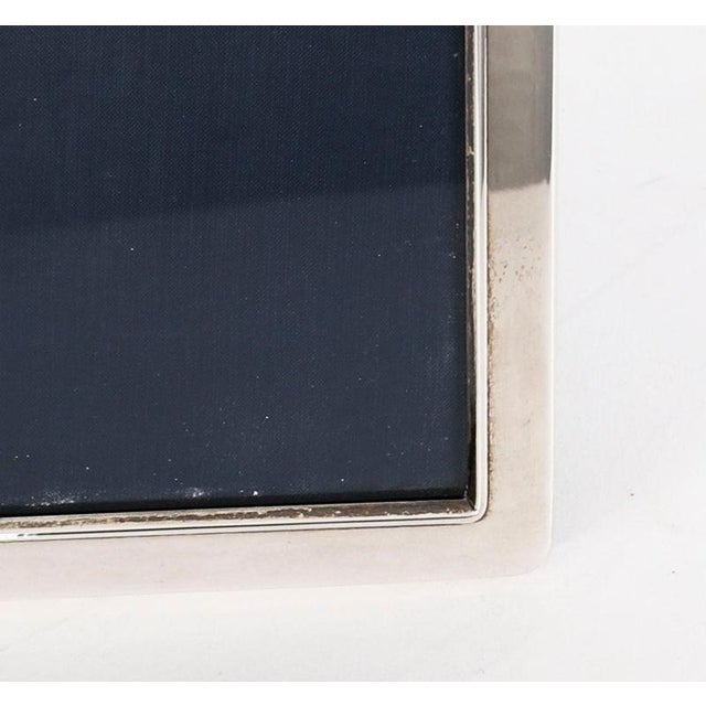 Vintage Sterling Silver Portrait Photo Frame attributed to Carrs, 2000s For Sale - Image 4 of 8