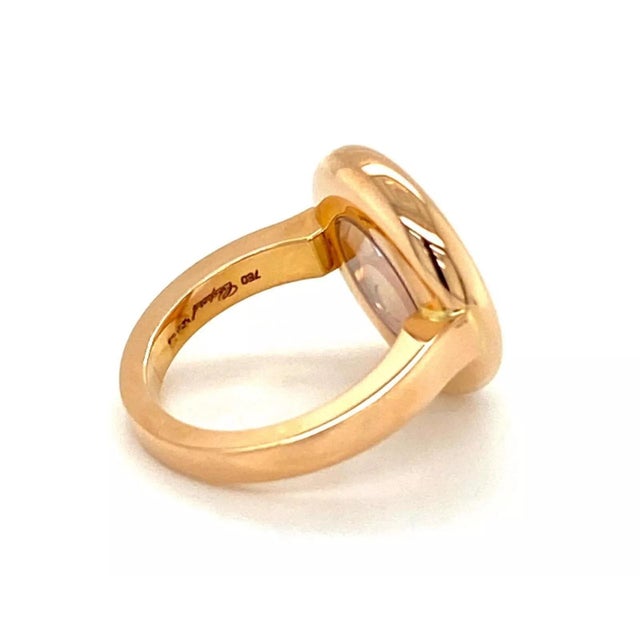 Late 20th Century Chopard Happy Diamond 18k Rose Gold Round Floating Diamond Ring, Size 6 For Sale - Image 5 of 8