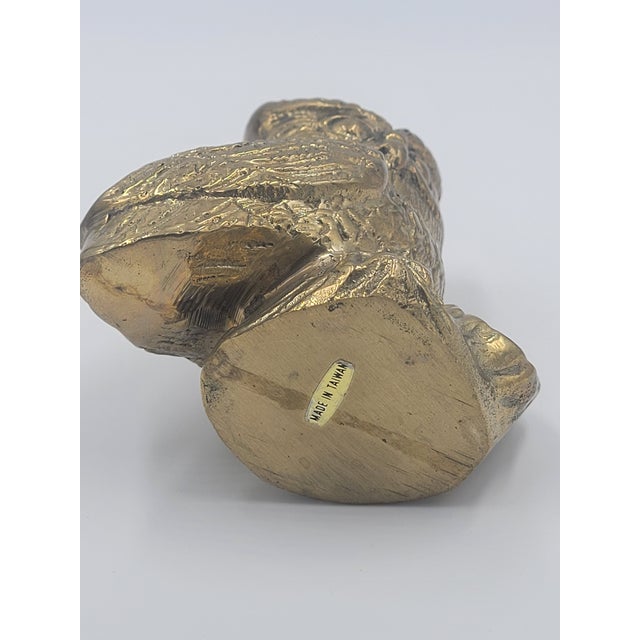 Mid 20th Century Mid 20th Century Brass Owl on Branch Figurine For Sale - Image 5 of 12