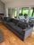Don’t let the three cushions fool you -- this sofa has plenty of room for all of your friends. With its dark gray velvet...