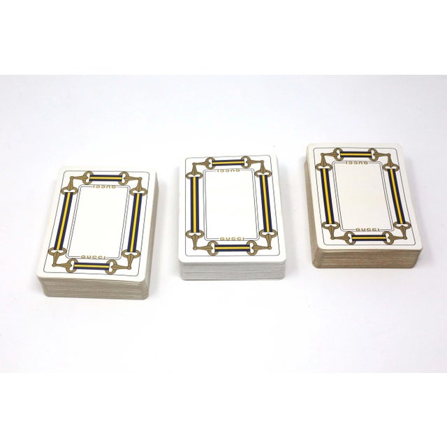 Gucci Vintage Gucci Horse Bridle Game Cards, Set of 3 Decks (Navy & Gold, Cards Only) For Sale - Image 4 of 9