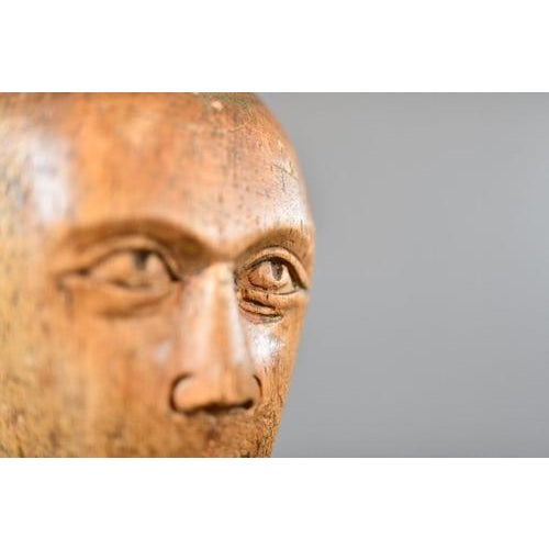 Wood German Carved Wooden Milliners Head, 1890s For Sale - Image 7 of 11