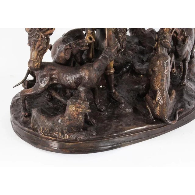 Group of Hunter & Hounds with Fox, Late 20th Century, Bronze For Sale - Image 11 of 18