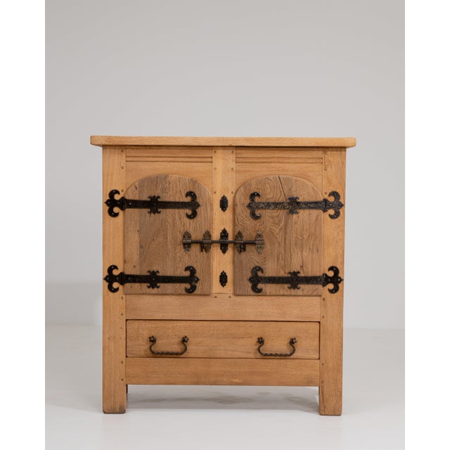 Oak Brutalist Buffet, Antique, France, Circa 1970 For Sale - Image 10 of 12