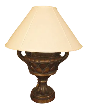 Gold & Bronze Wash Decorated Urn Lamp with Shade