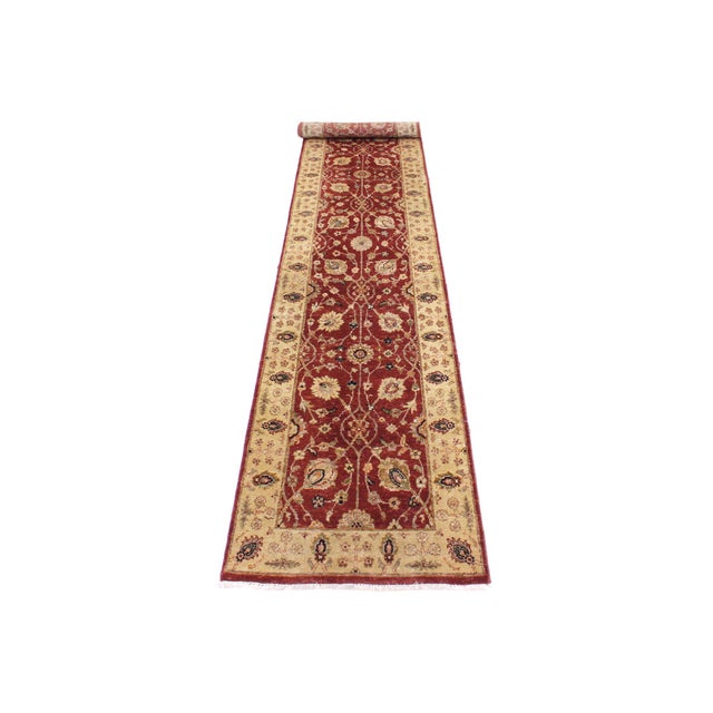 Textile Ziegler Red/Gold Wool Runner Rug- 2'7'' X 11'10'' For Sale - Image 7 of 10