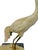 Beige Large Vintage 1970s Carved Wood Brass Crane Heron Egret Statue 28.5" MCM Hollywood Regency Coastal Decor For Sale - Image 8 of 12