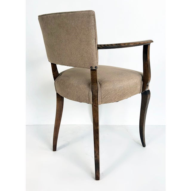 Wood French Art Deco Beech Wood Armchairs by Jean Pascaud, Two Pairs Available C1940s For Sale - Image 7 of 14