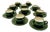 Empire Green Espresso Cups with Gold Trim by Helvetia Express, 1970s, Set of 10 For Sale
