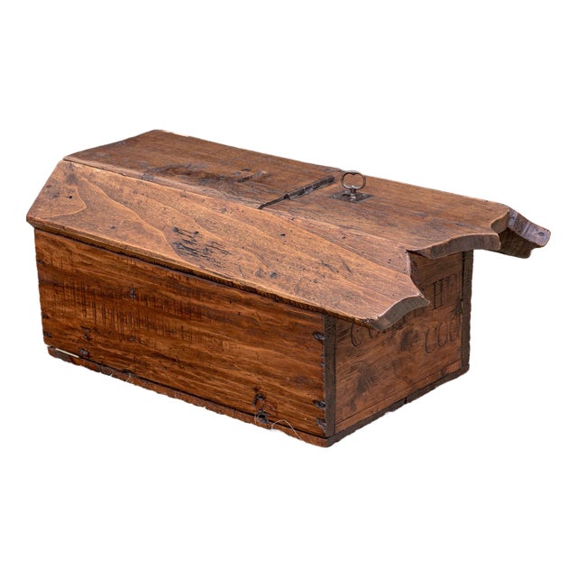 19th Century French Provincial Locking Oak Ballot Box For Sale