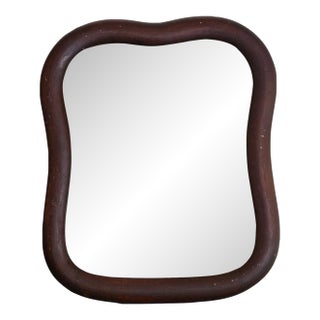 Antique Mahogany Bentwood Bevelled Wavy Mirror For Sale