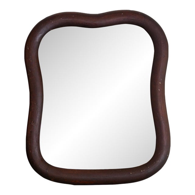 Antique Mahogany Bentwood Bevelled Wavy Mirror For Sale