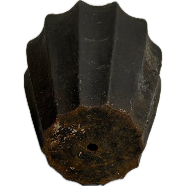 Early 20th Century Early 20th Century Rare Cast Iron Ribbed Circular Planters - A Pair For Sale - Image 5 of 6