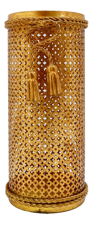 Hollywood Regency Gilt Umbrella Stand attributed to Li Puma Firenze, Italy, 1950s