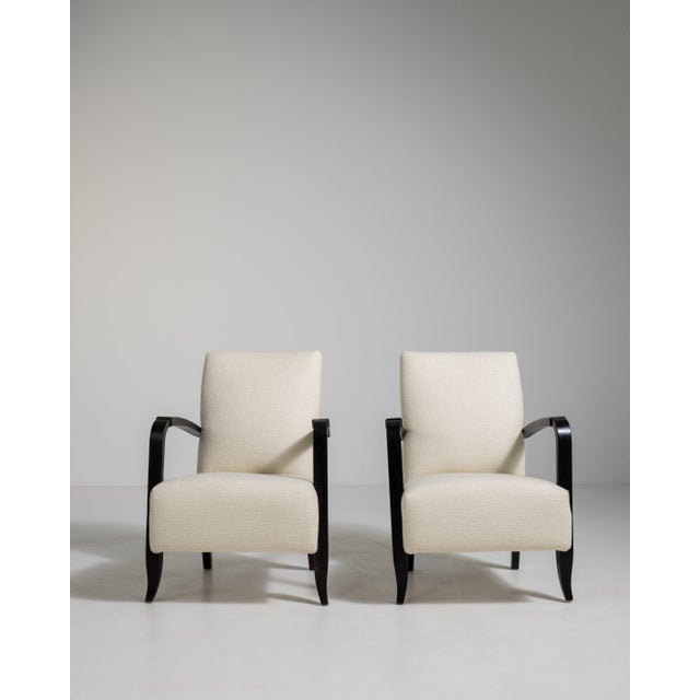 Pair of Art Deco Upholstered Armchairs, Antique, France, Circa 1940 For Sale - Image 10 of 12