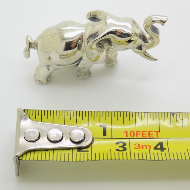 Vintage Italian Handmade Silver Elephant Figurine, 1980s For Sale - Image 11 of 12