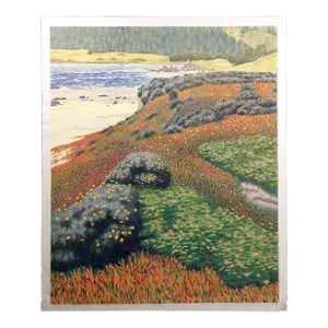 1986 Gordon Mortensen "Monastery Beach" Hand Signed Numbered Woodcut