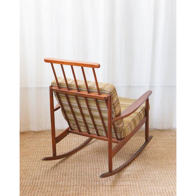 Brown 1960s Danish Modern Rocking Chair in the Style of Edmund Spence For Sale - Image 8 of 14