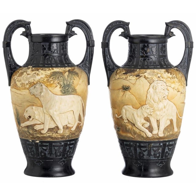 Antique Austrian Jars in Ceramic, 1863, Set of 2 For Sale - Image 4 of 6
