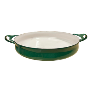 Vintage Dansk Kobenstyle Green Enamel Paella Pan Designed by Jens Quistgaard