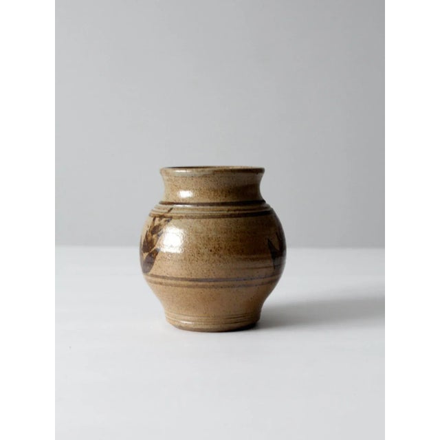 Contemporary Vintage Studio Pottery Vase For Sale - Image 3 of 10