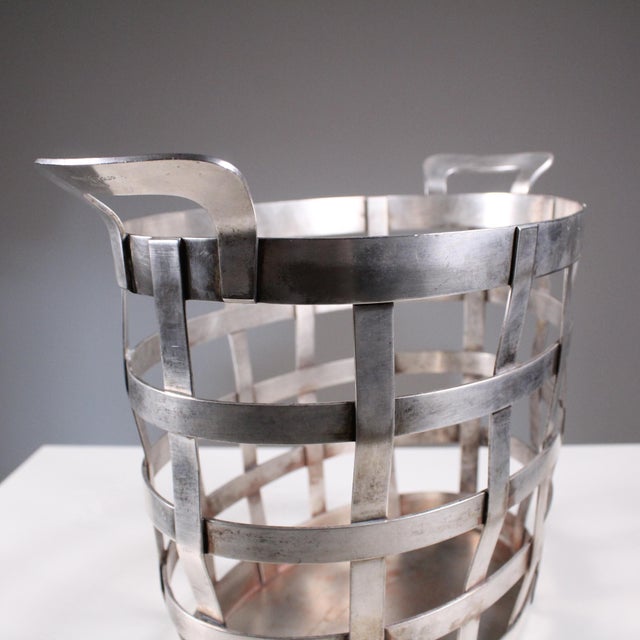 Metal Silver Fruit Basket by Gio Ponti for Arthur Krupp, 1950s For Sale - Image 7 of 11