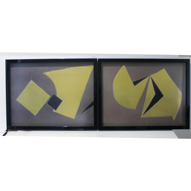 Pair Abstract Gold Foil Collages by Sica For Sale - Image 16 of 16