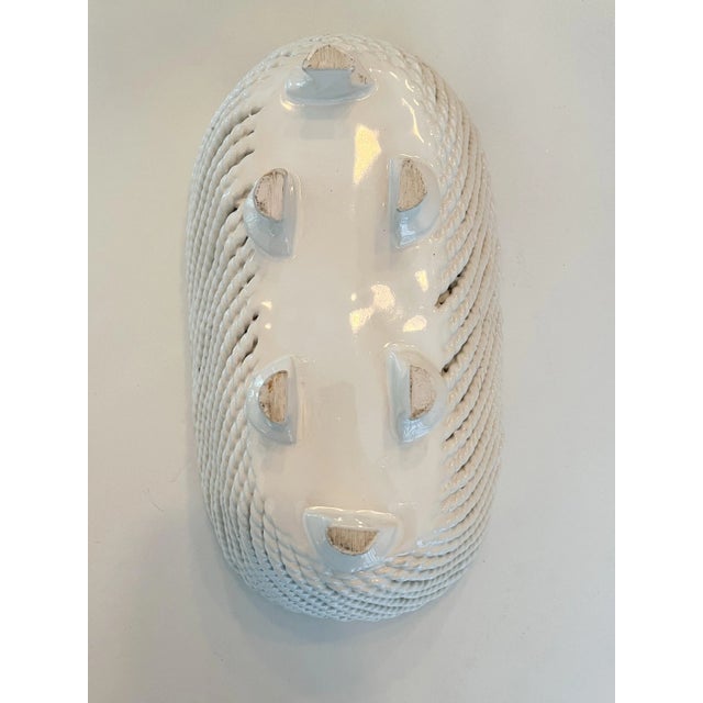Ceramic Mid-Century Italian Braided Ceramic Basket For Sale - Image 7 of 9