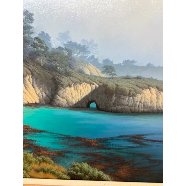 David Dalton Monterey Bay Cove Oil Painting, Signed For Sale - Image 4 of 12
