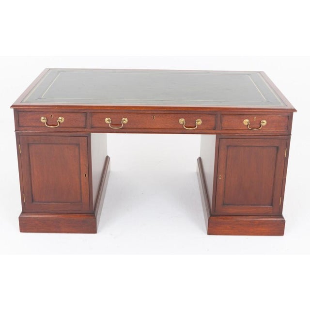 Georgian Revival Mahogany Partner's Desk, 1920s For Sale - Image 3 of 5