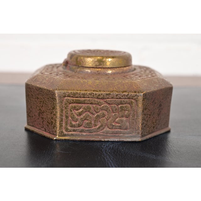Bronze Tiffany Studios New York Zodiac Bronze Inkwell For Sale - Image 8 of 12