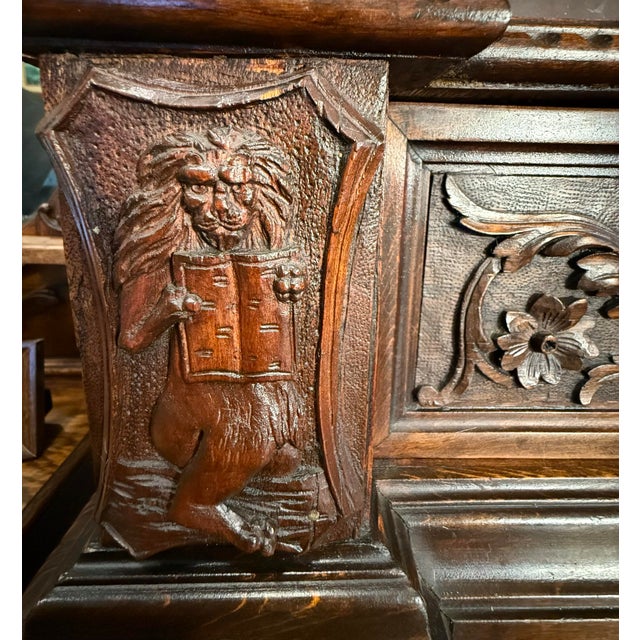 French Renaissance Revival Sideboard Carved in Solid Walnut. 80” X 44” x 23” (H x W x L) This is an absolutely stunning...