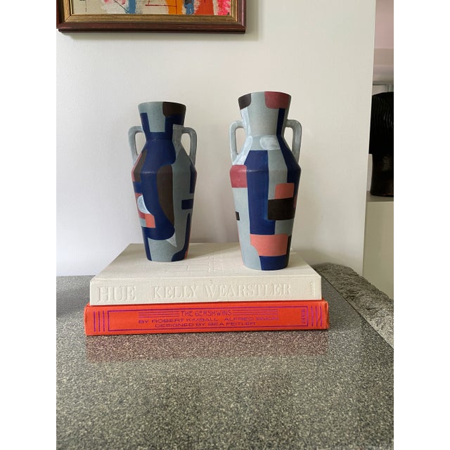 Hand-Painted Geometric Modernist Urn Vase For Sale - Image 9 of 11