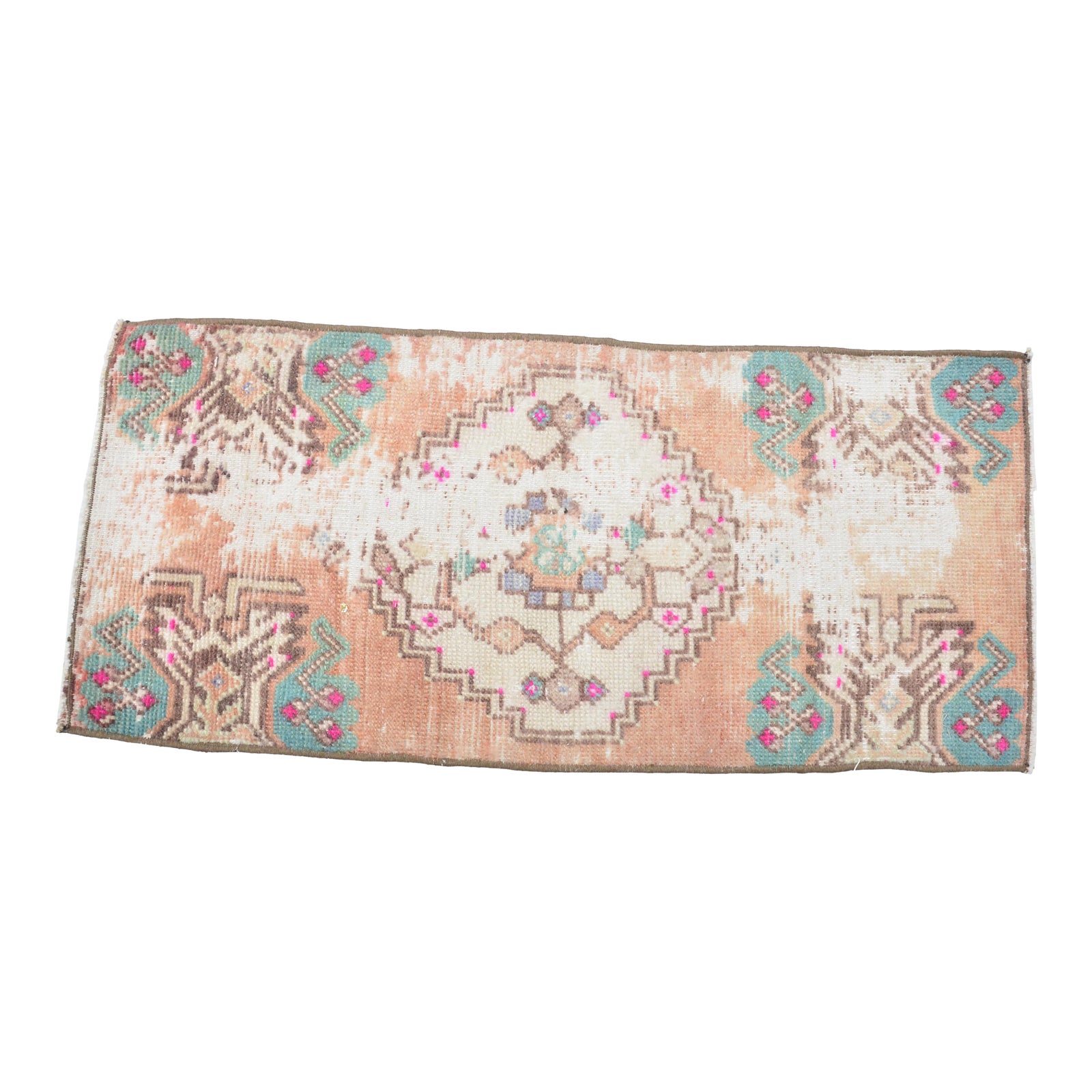 Mid 20th Century Boho Mini Turkish Rug | Chairish
