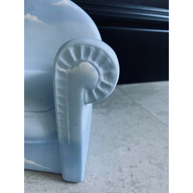 Vintage 1984 Sculpture - Italian L’aquilone Signed Handpainted Matte Porcelain Cloud Chair Sculpture For Sale In Los Angeles - Image 6 of 10
