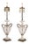 Pair of Regency Style Molded Glass and Brass Lamps For Sale