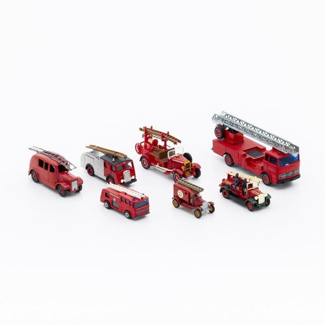 Miniature Fire Trucks, Set of 7 For Sale - Image 6 of 6