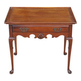 Mid Century Globe Furniture Colony Queen Anne Style Mahogany Tea Tray Table For Sale