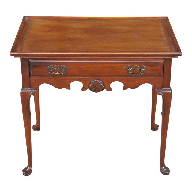 Mid Century Globe Furniture Colony Queen Anne Style Mahogany Tea Tray Table For Sale