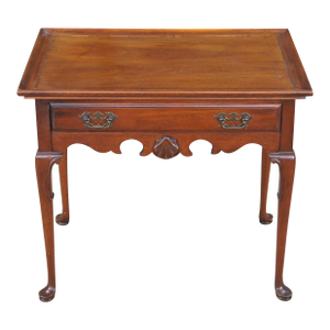 Mid Century Globe Furniture Colony Queen Anne Style Mahogany Tea Tray Table