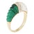 Fluted Rock Crystal Malachite Diamond Dome Ring Vintage 14k Yellow Gold Estate For Sale
