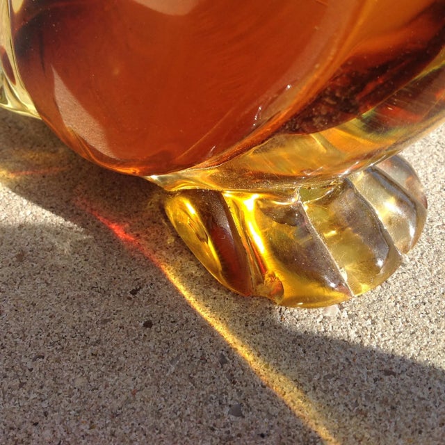 1950s Tall Sommerso Glass Caramel to Clear Penguin For Sale - Image 11 of 13