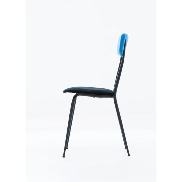Italian Desk Chair in Velvet and Iron, 1950s For Sale - Image 4 of 7